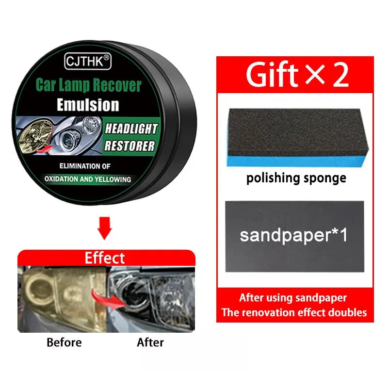 Car Headlight Restoration Polishing Kits Headlamp Scratch Remover Repair Cleaning Paste Remove Oxidation Headlight Polish Liquid