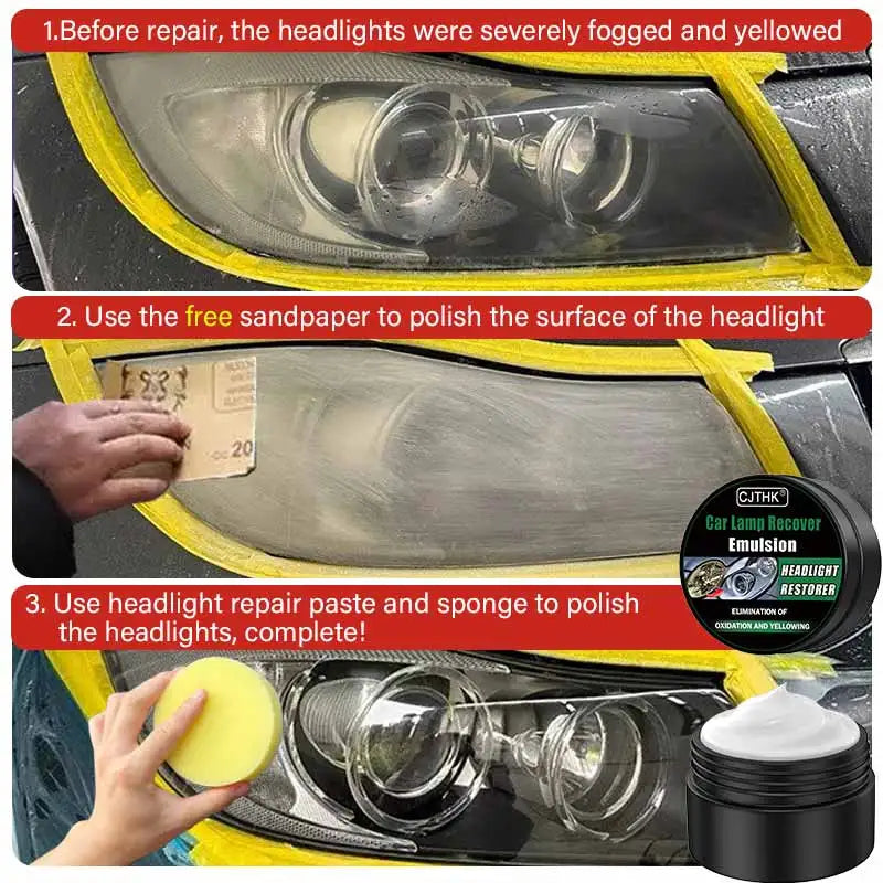 Car Headlight Restoration Polishing Kits Headlamp Scratch Remover Repair Cleaning Paste Remove Oxidation Headlight Polish Liquid
