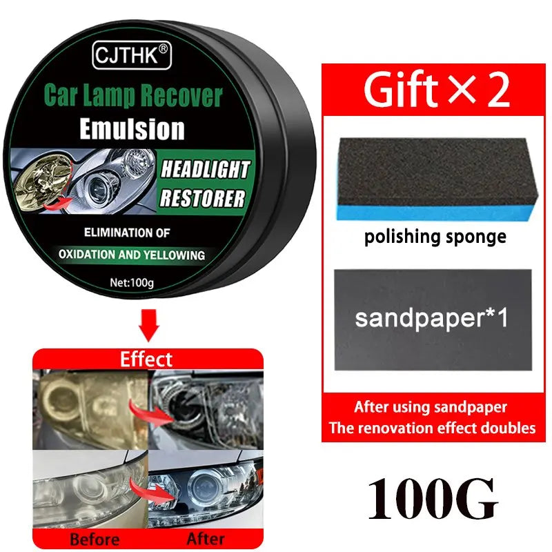 Car Headlight Restoration Polishing Kits Headlamp Scratch Remover Repair Cleaning Paste Remove Oxidation Headlight Polish Liquid