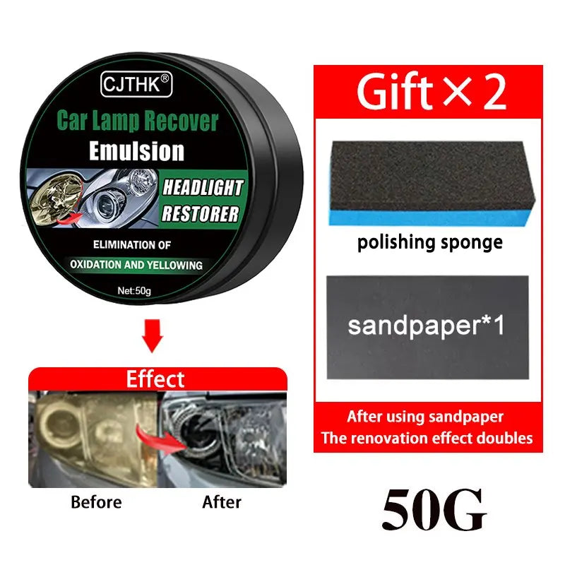 Car Headlight Restoration Polishing Kits Headlamp Scratch Remover Repair Cleaning Paste Remove Oxidation Headlight Polish Liquid