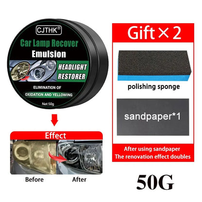 Car Headlight Restoration Polishing Kits Headlamp Scratch Remover Repair Cleaning Paste Remove Oxidation Headlight Polish Liquid